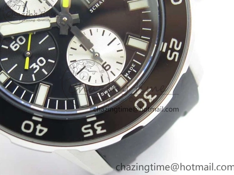 MIROTIME 0117 Aquatimer Chrono IW376702 SS BLS 1:1 Best Edition Black Dial on Black Rubber Strap A WellDesigned 7105